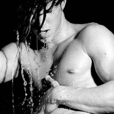hot guy, black background