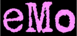 emo black, pink text