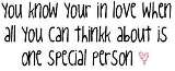you know your in love when all you can think about is one special person