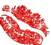 red glitter kiss