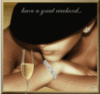 HAVE A GREAT WEEKEND, LADY WITH HUT