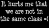 it hurts me that we are not in the same class =)
