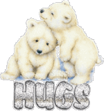 hugs, glitter text