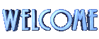 welcome blue text