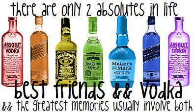 2 absolutes in life best friends and vodka