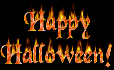 happy halloween flames