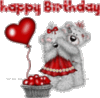 Happy Birthday red text