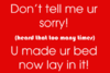 Don't Tell Me Ur Sorry