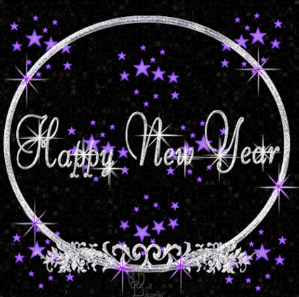 Happy New Year, Black Background