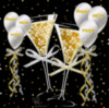 Happy New Year, Gold Champagne
