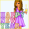 Pretty Brunette Happy New