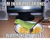 Macaronis Warming My Feets