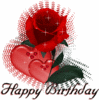 Happy Birthday red rose