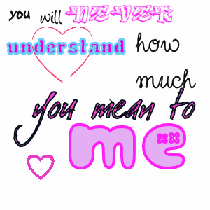You Will Never Understand How Much You Mean To Me