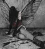 goth fairy in rain